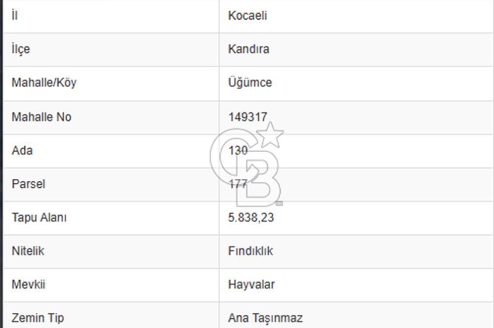 KANDIRA ÜĞÜMCEDE KONUM VE ŞEKLİYLE MÜKEMMEL 5838M2 SATILIK TARLA