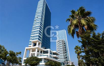 Bayraklı Novus Tower da Deniz Manzaralı Kiralık Yarım Kat Ofis 