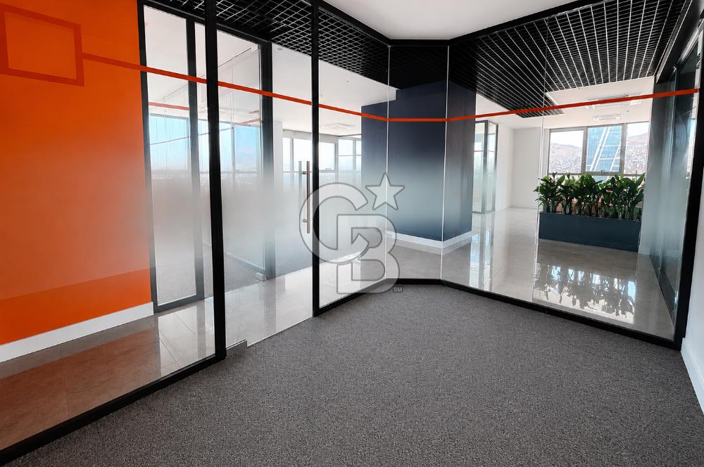 Bayraklı Novus Tower da Deniz Manzaralı Kiralık Yarım Kat Ofis 