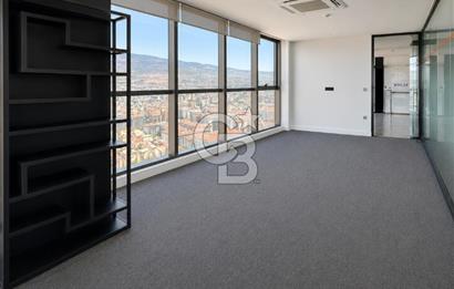 Bayraklı Novus Tower da Deniz Manzaralı Kiralık Yarım Kat Ofis 