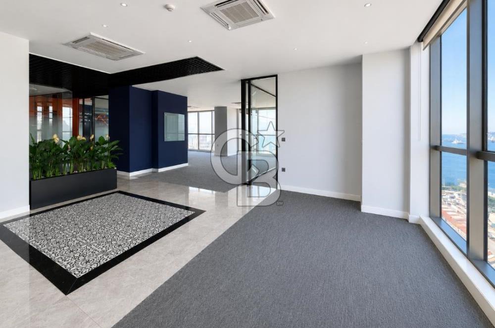 Bayraklı Novus Tower da Deniz Manzaralı Kiralık Yarım Kat Ofis 