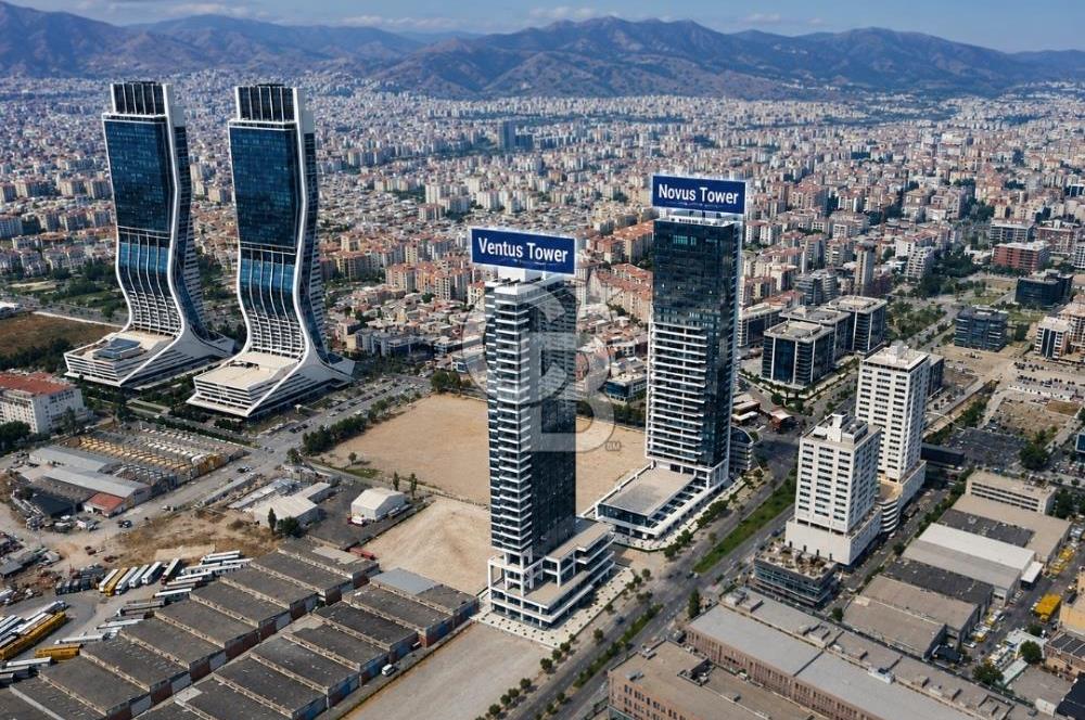 Bayraklı Novus Tower da Deniz Manzaralı Kiralık Yarım Kat Ofis 