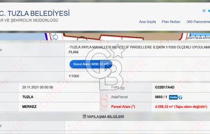 TUZLA MERKEZ'DE KONUT İMARLI ARSADA YATIRIMLIK HİSSE