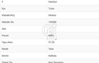 TUZLA YAYLA BARBAROS CADDESİ YAKINI KONUT İMARLI HİSSE
