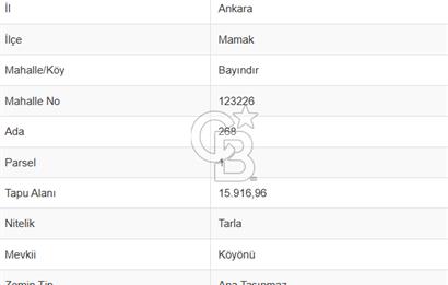 Mamak Bayındır'da 545m² Satılık Hisseli Arsa - Yatırım Fırsatı