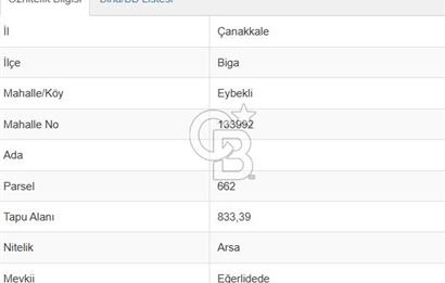 BİGA EYBEKLİ KÖY İÇİ, 2.5 KAT VİLLA İMARLI, MÜSTAKİL PARSEL