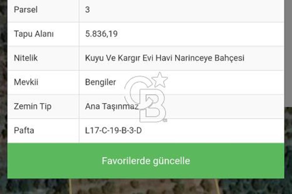 Seferihisar Bengilerde 5.836 m² Tarla