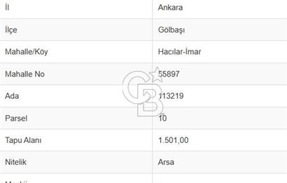 GÖLBAŞI HACILAR KÖŞE 1501 m² İMARLI ARSADA 199 m² SATILIK HİSSE