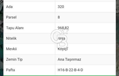 ÇANAKKALE ECEABAT BÜYÜKANAFARTA KÖYÜ'NDE SATILIK 968 M² ARSA