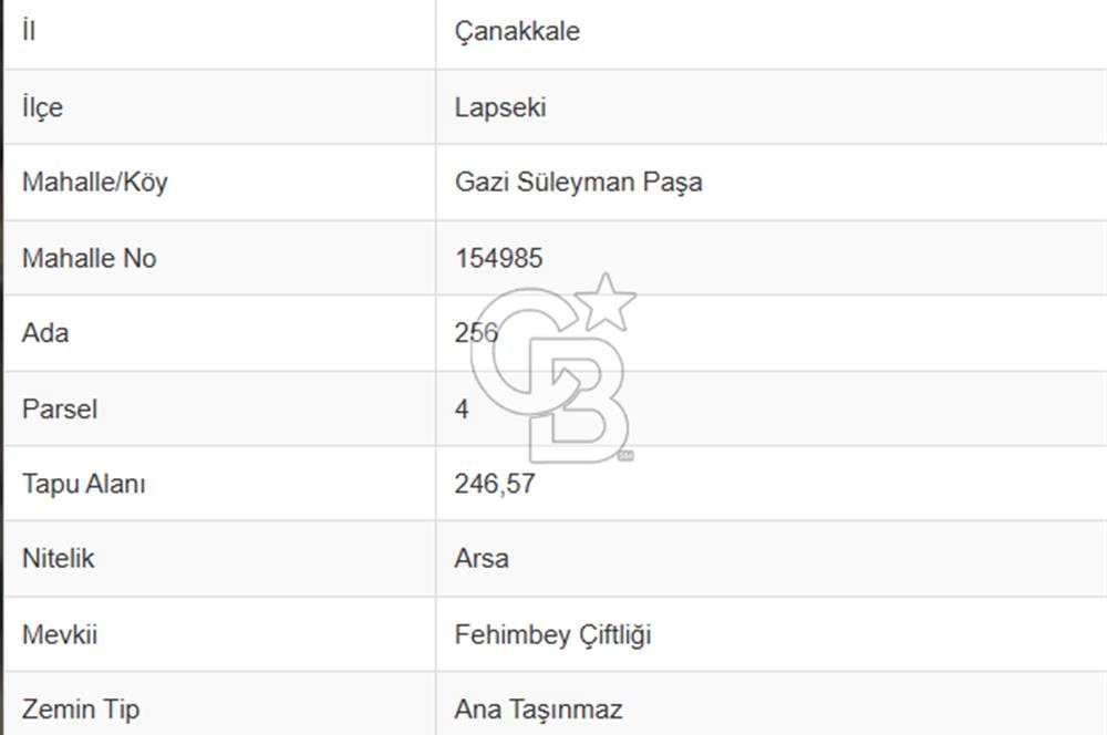 ÇANAKKALE LAPSEKİDE BOĞAZ VE KÖPRÜ MANZARALI VİLLA İMARLI ARSA