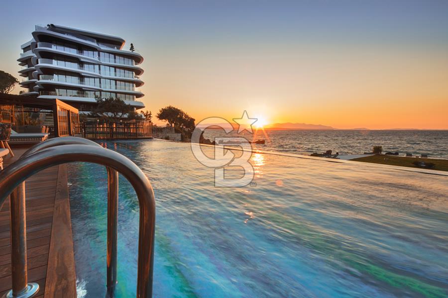 FOLKART ARDIÇ ÇEŞME ÖZEL PLAJI OLAN FULL DENİZ MANZARALI ULTRA LÜKS KİRALIK 2+1 DAİRE