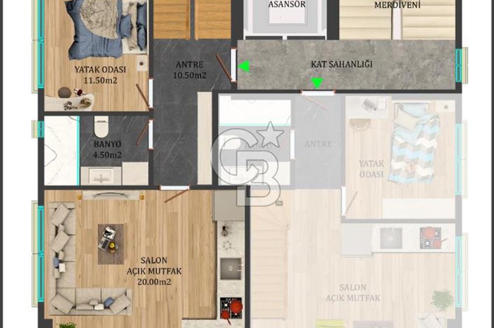 Suadiye Ayşeçavuş'ta konut ve iş yerine özel sıfır dubleks daire