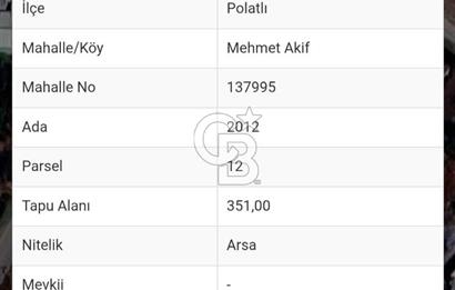 Polatlı Mehmet Akif Mahallesinde Satılık Konut İmarlı Arsa