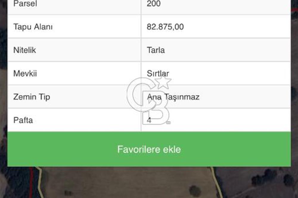 ÇANAKKALE ÇAN ŞERBETLİ SIRTLAR MEVKİ SATILIK TARLA