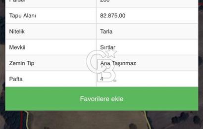 ÇANAKKALE ÇAN ŞERBETLİ SIRTLAR MEVKİ SATILIK TARLA