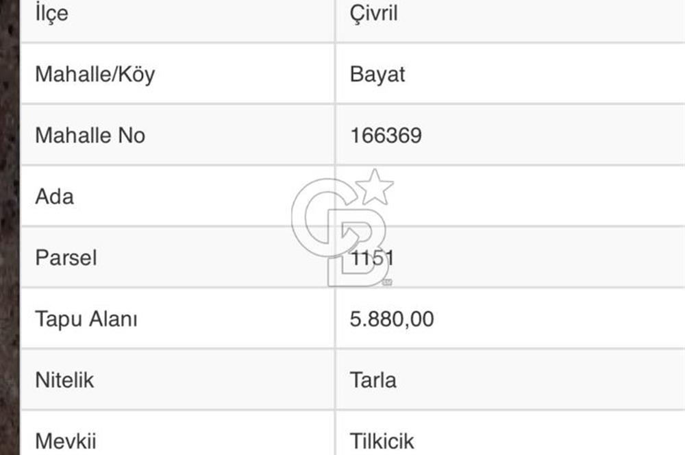FIRSAT TARLA! 5.880 m² – DEĞERİNİN ÇOK ALTINDA!