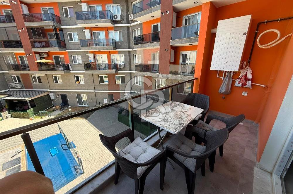 KİRALIK | Seyrek'te Havuz Cepheli, Eşyalı, 1 + 1 Daire