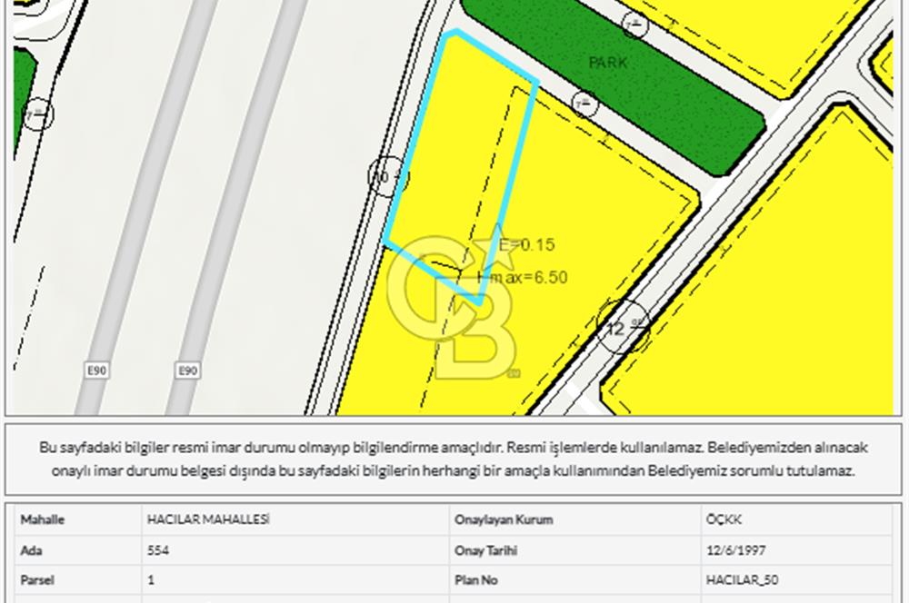 GÖLBAŞI HACILAR DA 3195 m² KÖŞE PARSEL VİLLA İMARLI SATILIK ARSA
