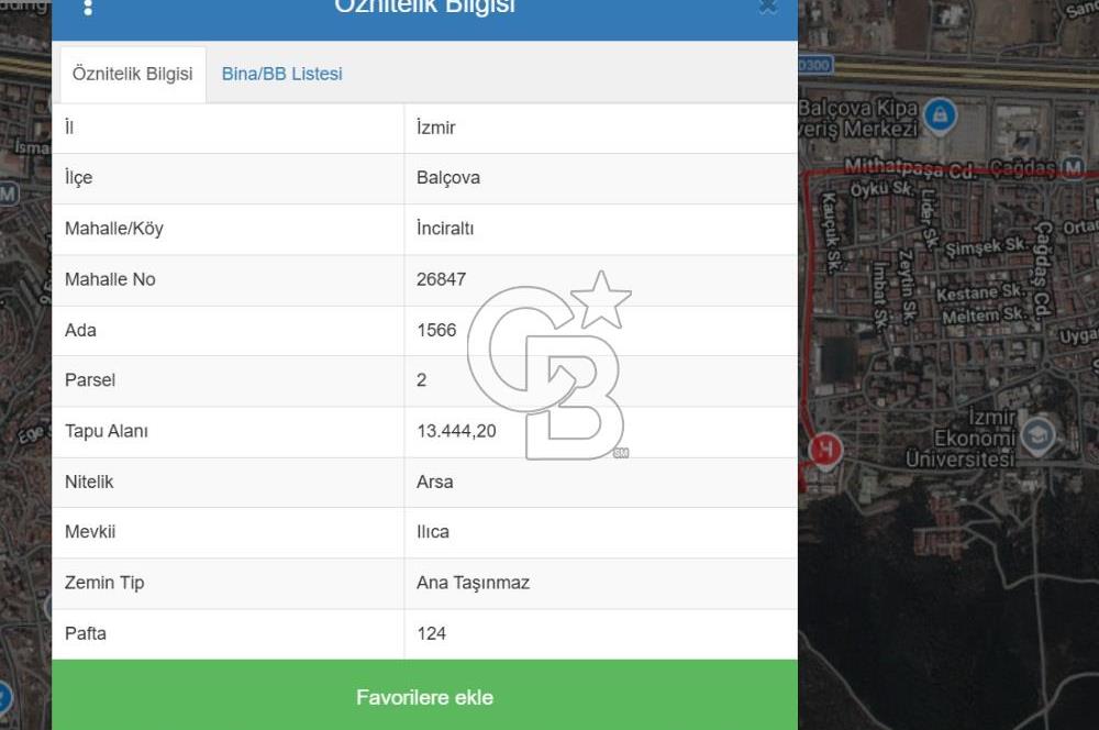 İnciraltı Hastane karşısı Satılık 272 M2 TTA imarlı Arsa