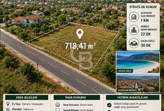 Denizli Acıpayam'da İmarlı, Asfalt Cepheli Satılık Arsa (718m²) - 2 - 361433