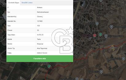 TEK TAPU GÜVENÇ KAHRAMANKAZAN 4.475,72 M2 TARLA