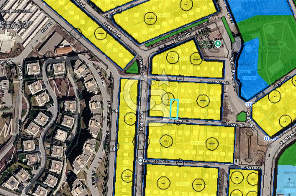 İNCEK TEK YAPI SİTESİ 345 m² 0,50 EMSAL SATILIK ARSA