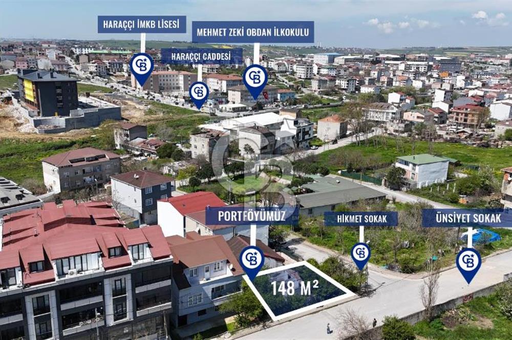 ARNAVUTKÖY HARAÇÇI MAHALLESİNDE 148 m² İMARLI KÖŞE ARSA