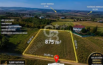 Tekirdağ Saray Kurtderede Yatırımlık 875 m² Fırsat-Tarla