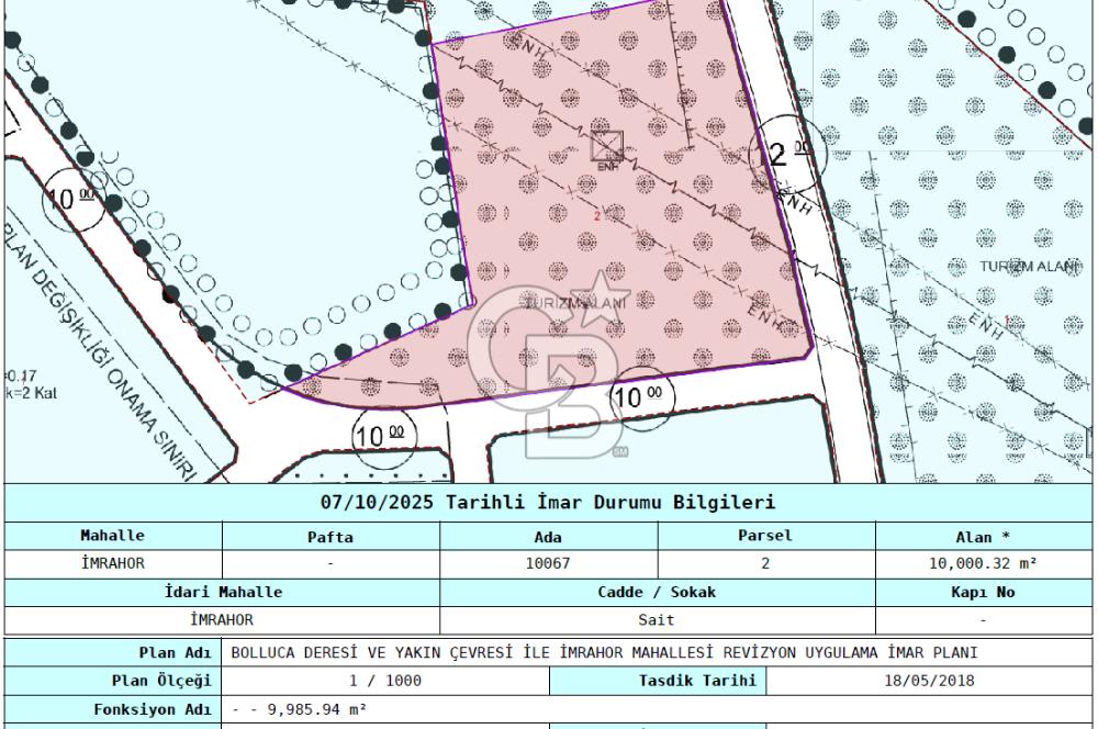 SATILIK İMRAHOR HAVALİMANINA YAKIN TURİZM İMARLI HİSSE