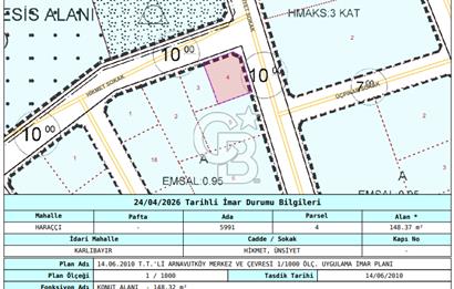 ARNAVUTKÖY HARAÇÇI MAHALLESİNDE 148 m² İMARLI KÖŞE ARSA