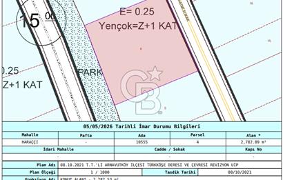 SATILIK ARNAVUTKÖY HARAÇÇI PEGASUS VİLLA KENTTE 722 m² ARSA