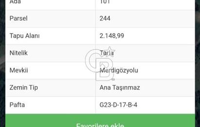 FULACIK'TA 2148 m² ORMAN VE GÖL MANZARALI %5 İMARLI TARLA