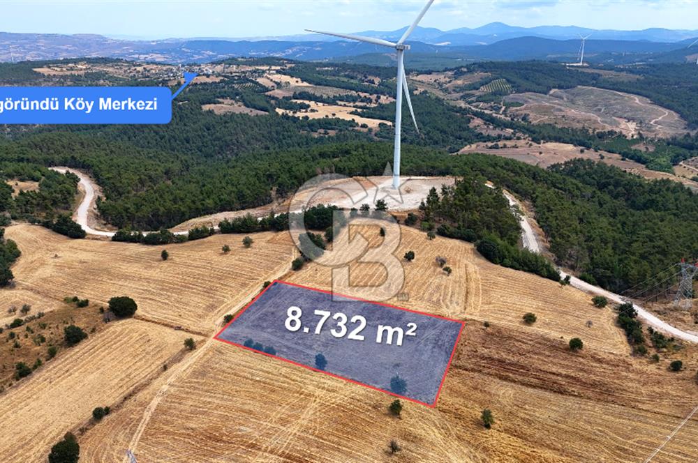 ÇANAKKALE MERKEZ DENİZGÖRÜNDÜ KÖYÜ 8.732 m² SATILIK TARLA