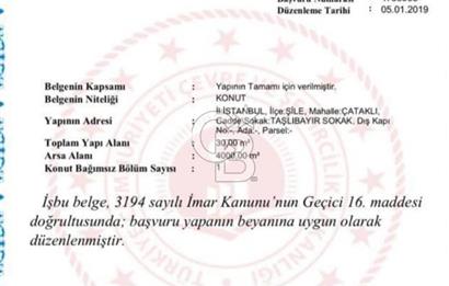 Şile Çataklı Mahallesi'nde 4084 M2 Yola Cephe Yatırımlık Arsa