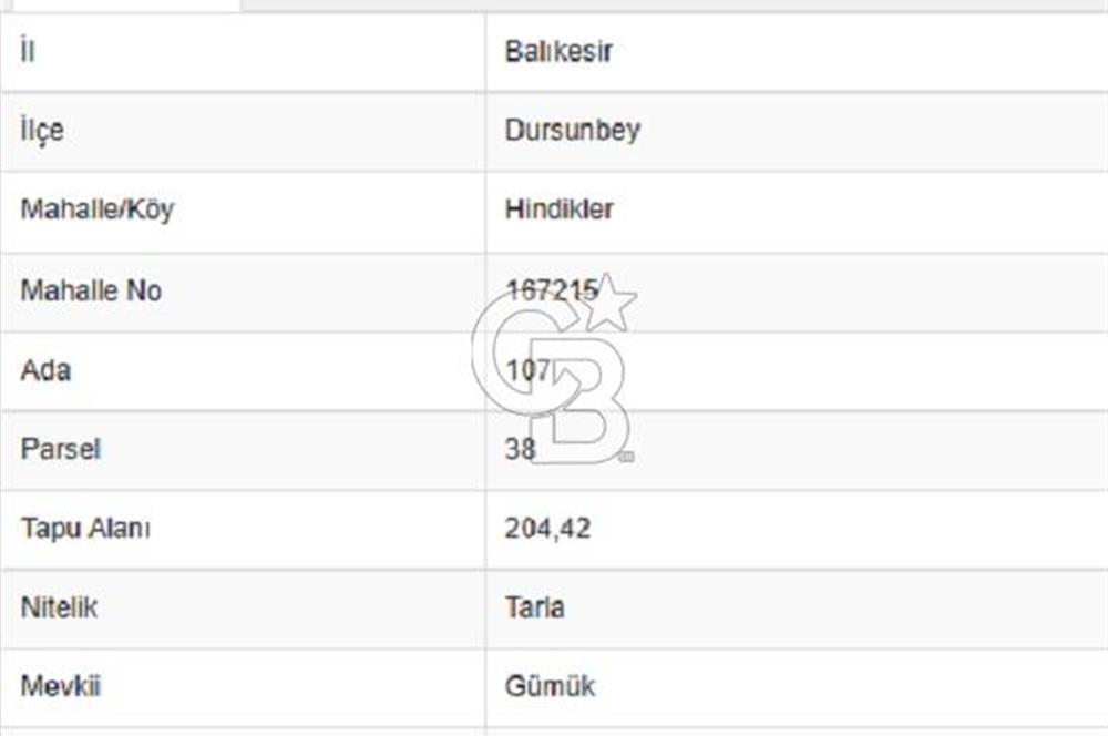 Balıkkesir Dursunbey Alagüney 1348 M2 Satılık Tarla