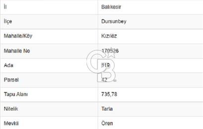 Balıkkesir Dursunbey Hindikler 204 M2 Satılık Tarla