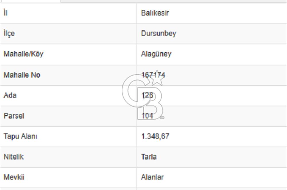 Balıkkesir Bigadiç Meyvalı 840 M2 Satılık Tarla