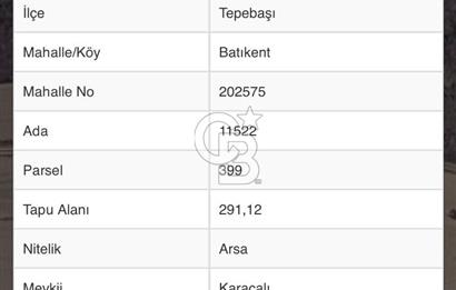 CB CITY'DEN BATIKENT MAHALLESİNDE SATILIK ARSA