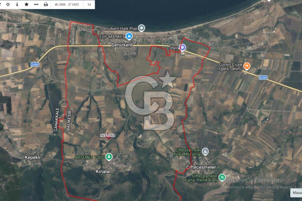 BALIKESİR GÖNEN KINALAR MAHALLESİ'NDE SATILIIK  ARAZİ