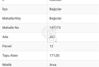 BAĞCILAR MERKEZ'DE 171 M2 KONUT İMARLI ARSA - 1 - 363872