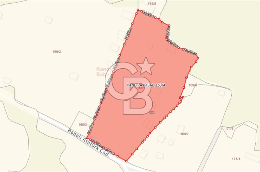 KANDIRA BABALIDA SATILIK CADDE ÜZERİ 2.700m2 ARAZİ