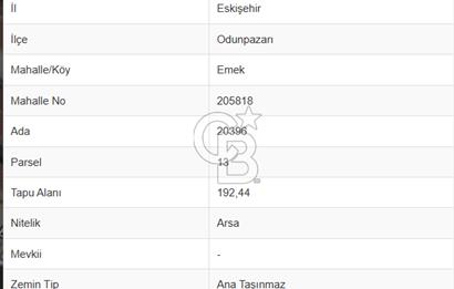 CB CITY'DEN EMEK MAHALLESİNDE KAT KARŞILIĞI ARSA