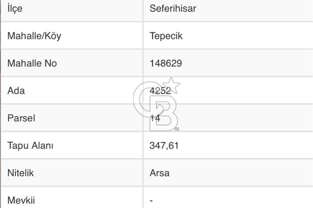 İzmir Seferihisar Akarca da Satılık Villa Arsası
