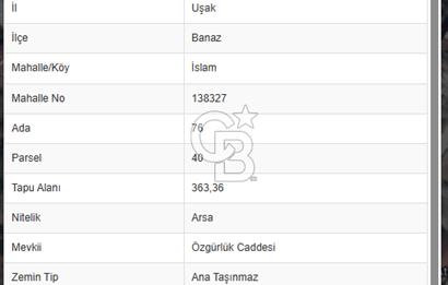 Uşak islam Mahallesinde İmarlı Arsa
