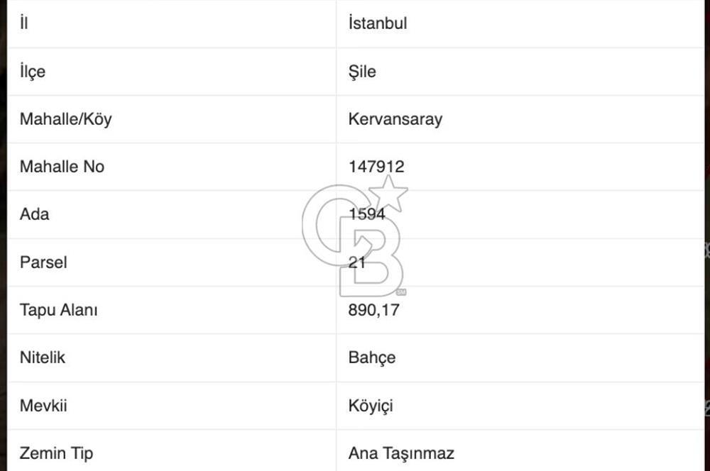 ŞİLE KERVANSARAYDA KÖY İÇİ İMARLI 890 M² MÜSTAKİL TAPULU ARSA