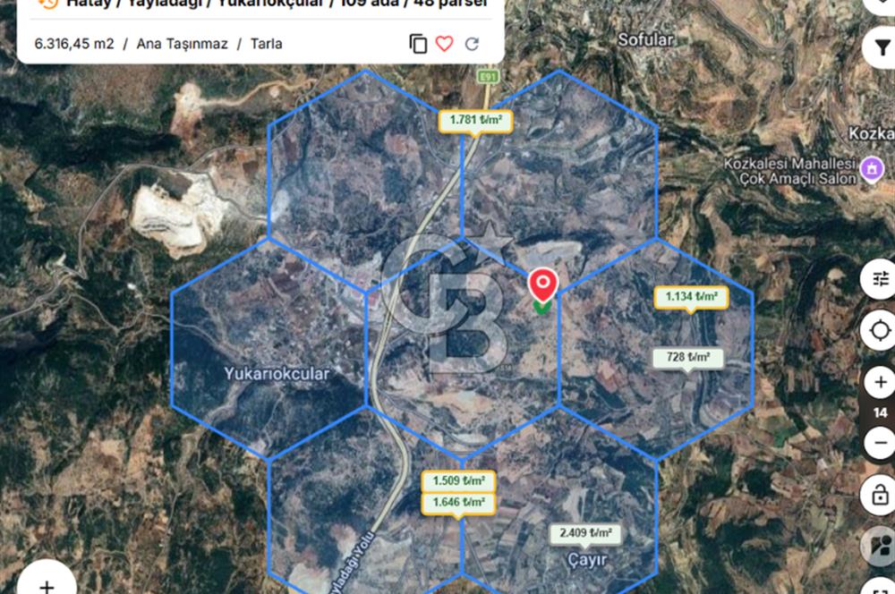 YUKARIOKÇULAR'DA *GES VE TARIMA* UYGUN 6 DÖNÜM SATILIK TARLA