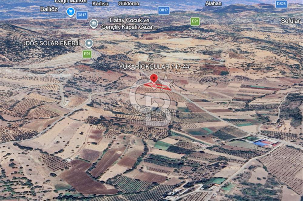 YUKARIOKÇULAR'DA *3.797 M2* ÇİFT ASFALT CEPHELİ-SATILIK TARLA