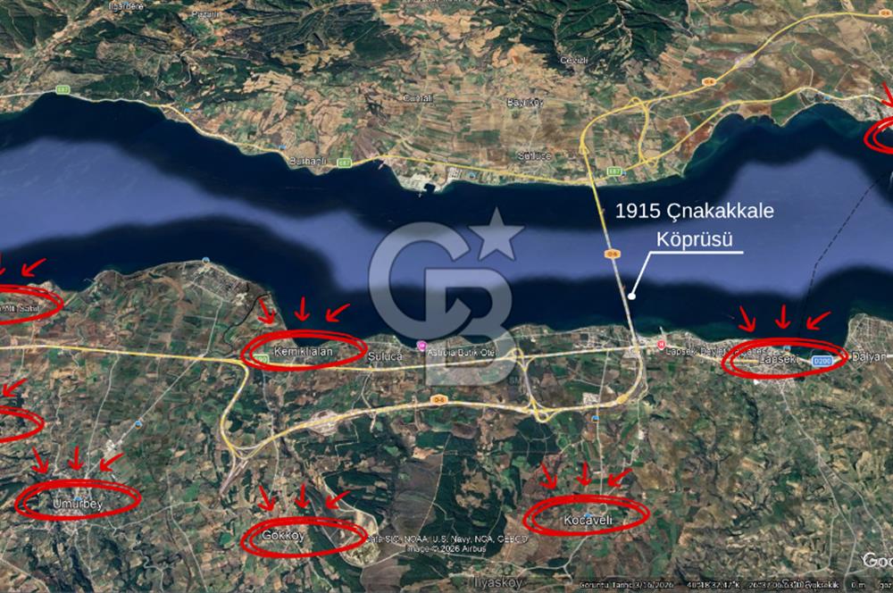 Çanakkale Lapseki Kangırlı'da Satılık 249 m² Arsa ve Eski Ev
