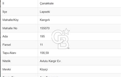Çanakkale Lapseki Kangırlı'da Satılık 249 m² Arsa ve Eski Ev