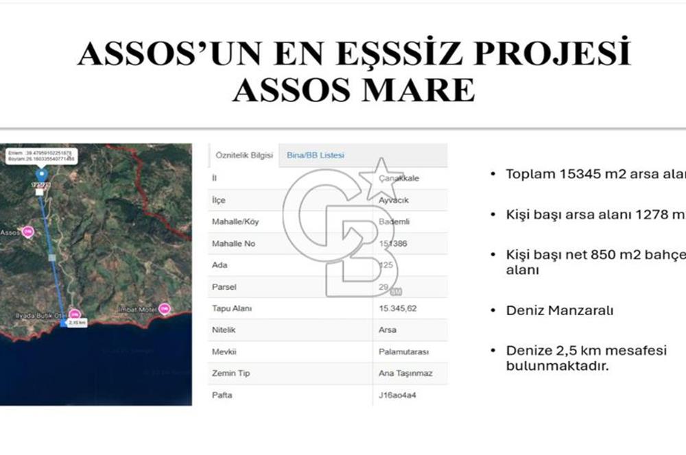 ASSOS BADEMLİ KÖYÜNDE "ASSOS MARE" SİTESİNDE SATILIK VİLLA